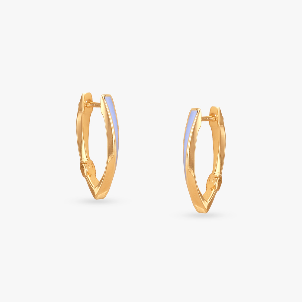 Sleek Marquise Gold Hoop Earrings