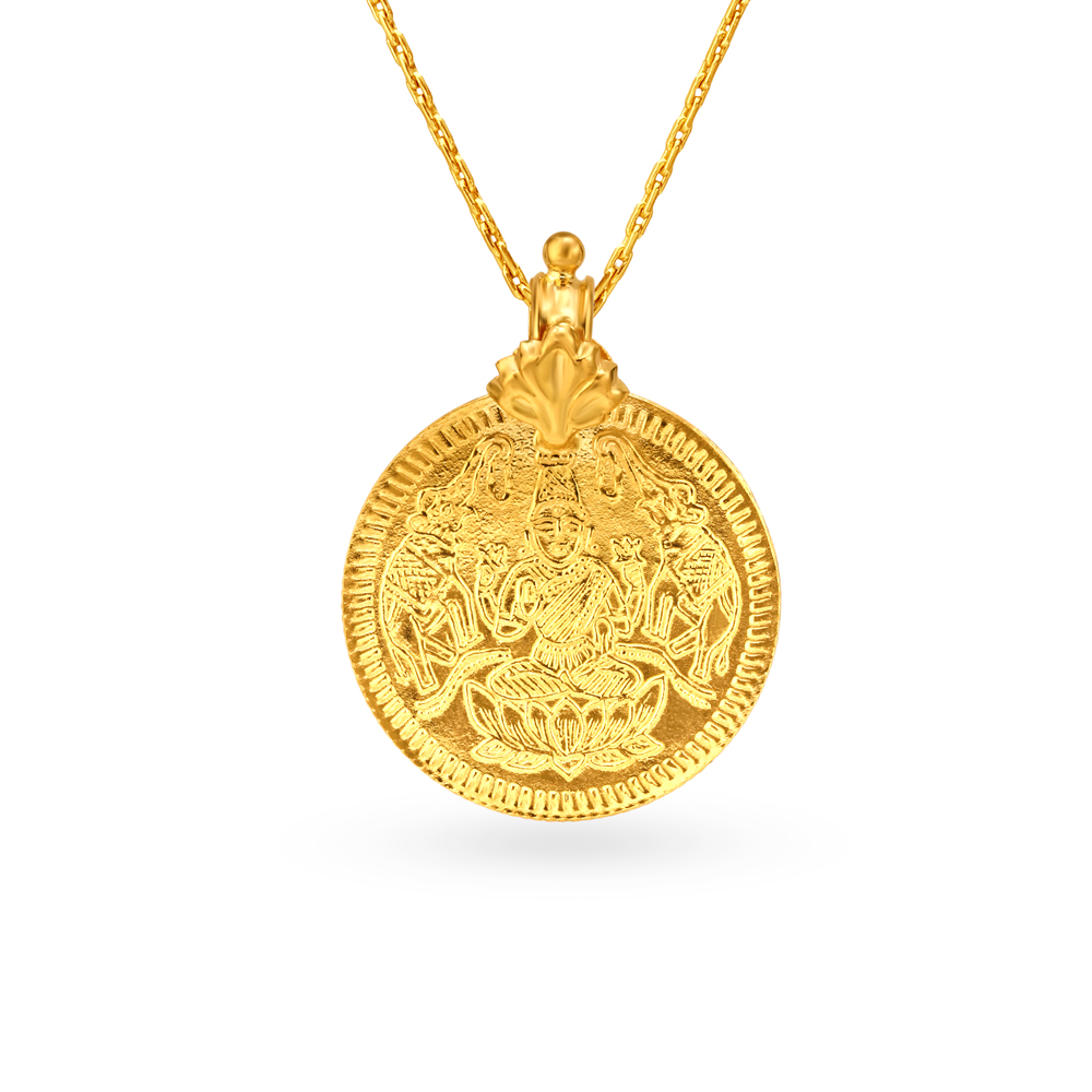 

Traditional Gold Lakshmi Kasu Pendant