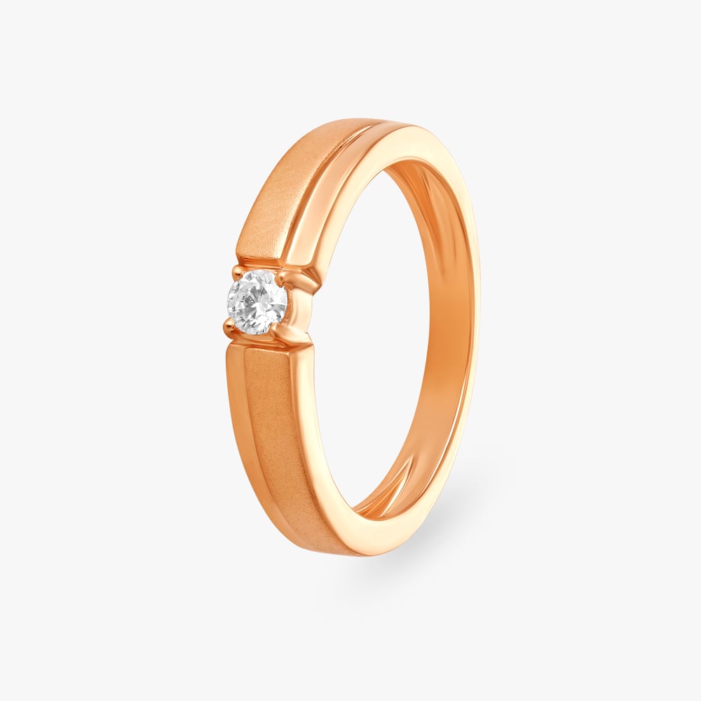 Voguish Single Stone Diamond Finger Ring For Men 1 504015FOKAA02 1