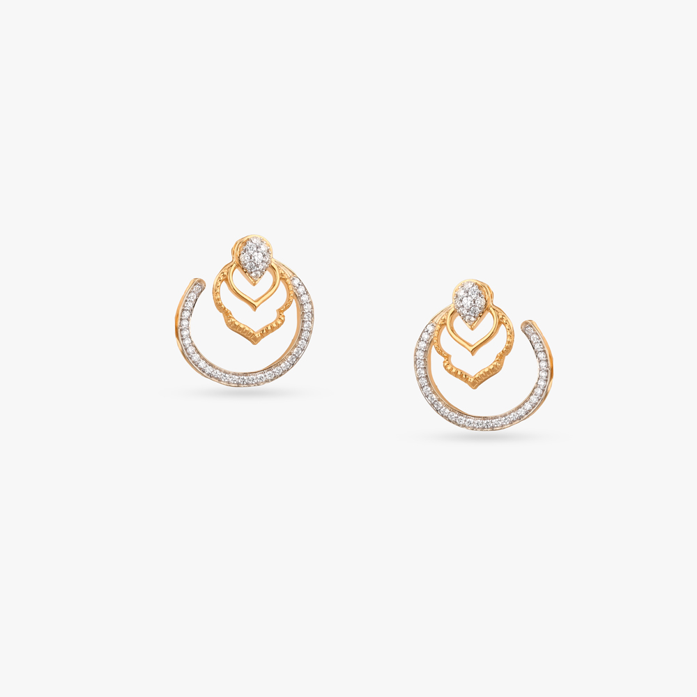 Blossom Curve Diamond Stud Earrings