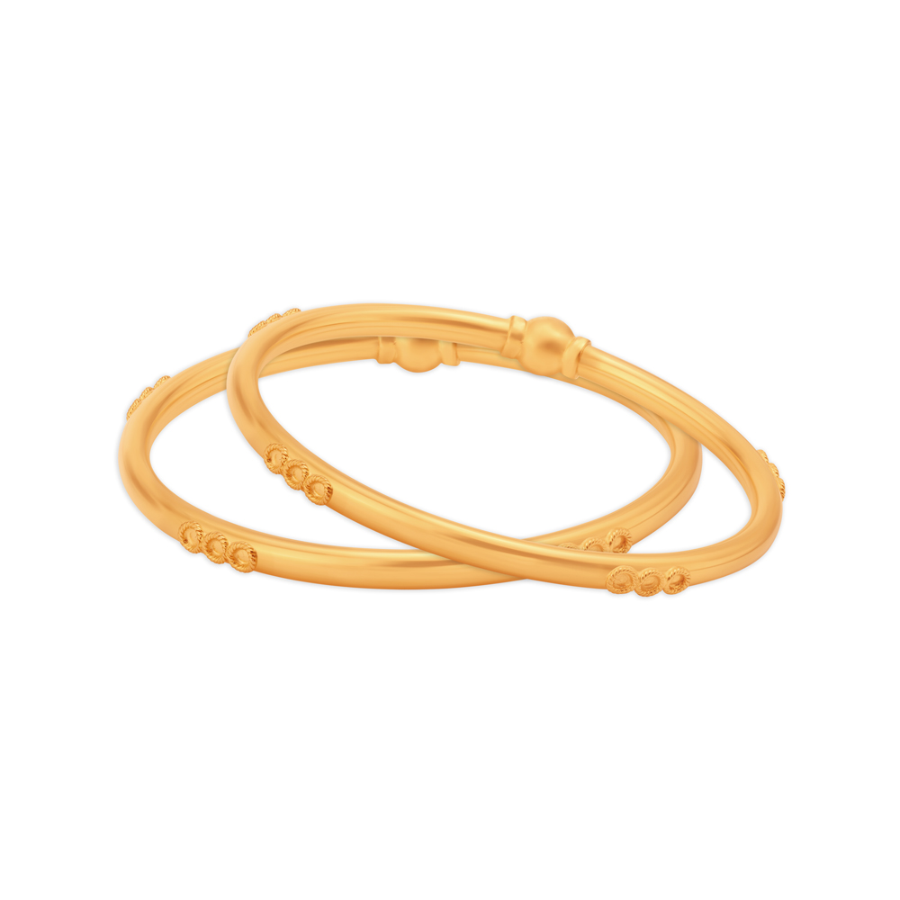 

Slender 22 Karat Yellow Gold Orb Bangle
