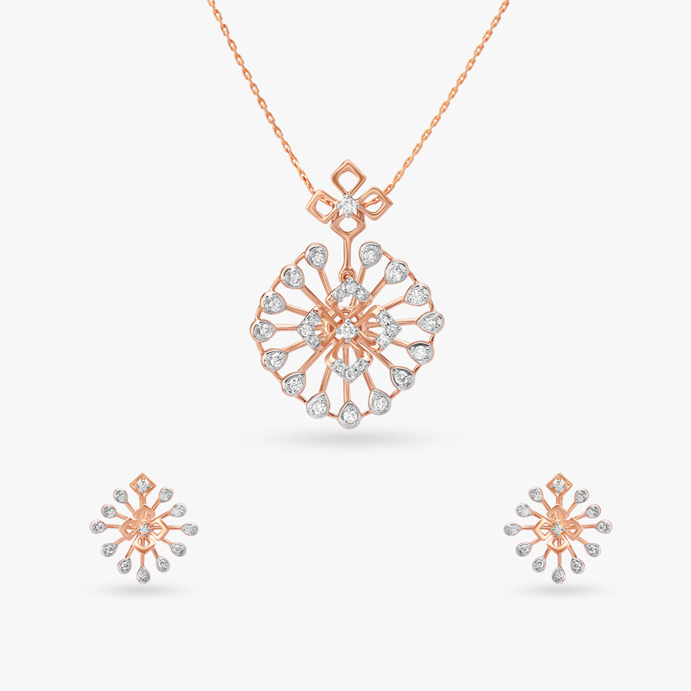

Radiant Diamond Pendant and Earrings Set