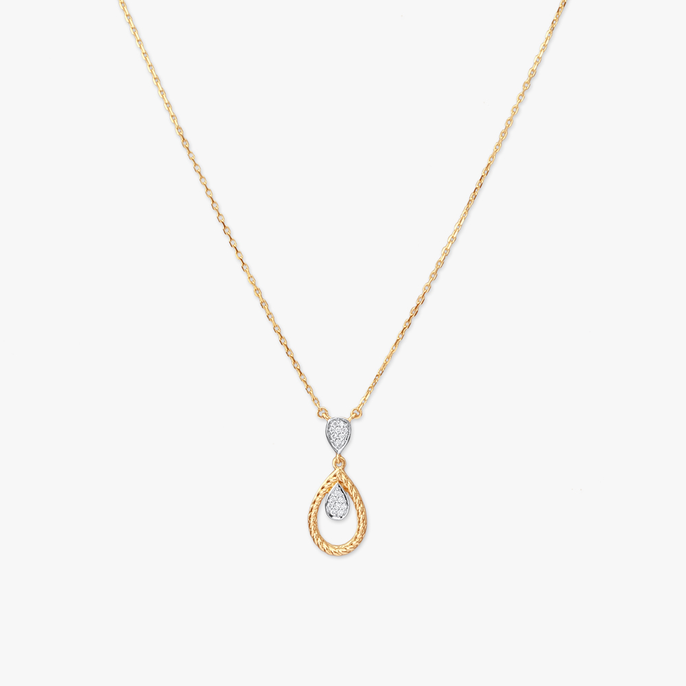 Twin Teardrop Diamond Pendant with Chain