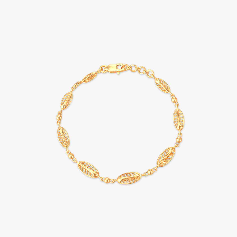 Leaf Link Gold Bracelet
