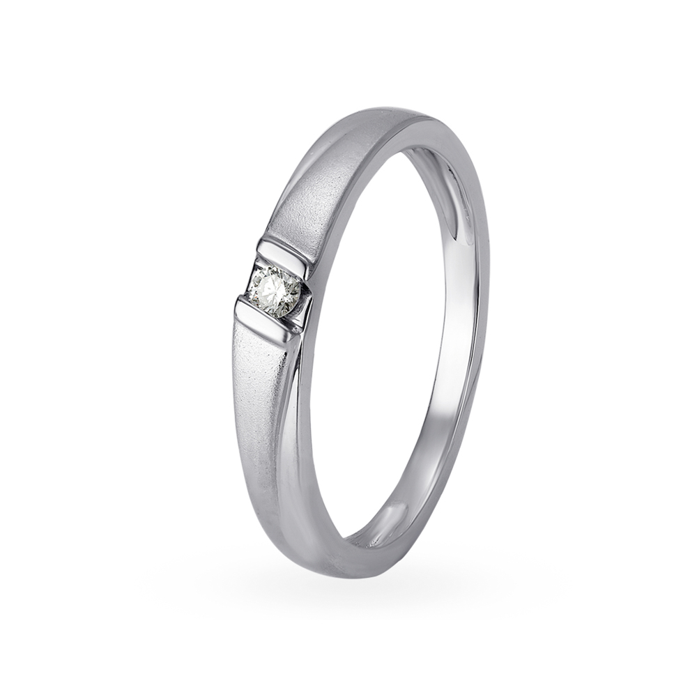 Majestic Platinum Solitaire Finger Ring for Men