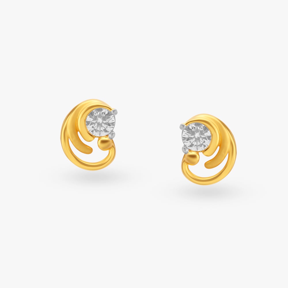 Swirl Gold Stud Earrings