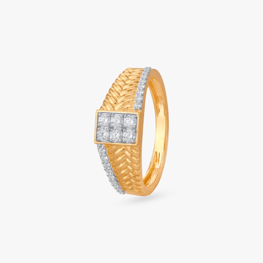 Textured Majesty Diamond Finger Ring for Men