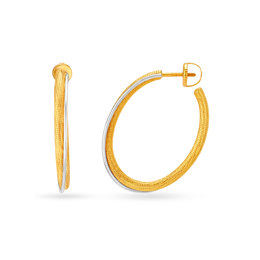 Contemporary Gold Hoop Earrings