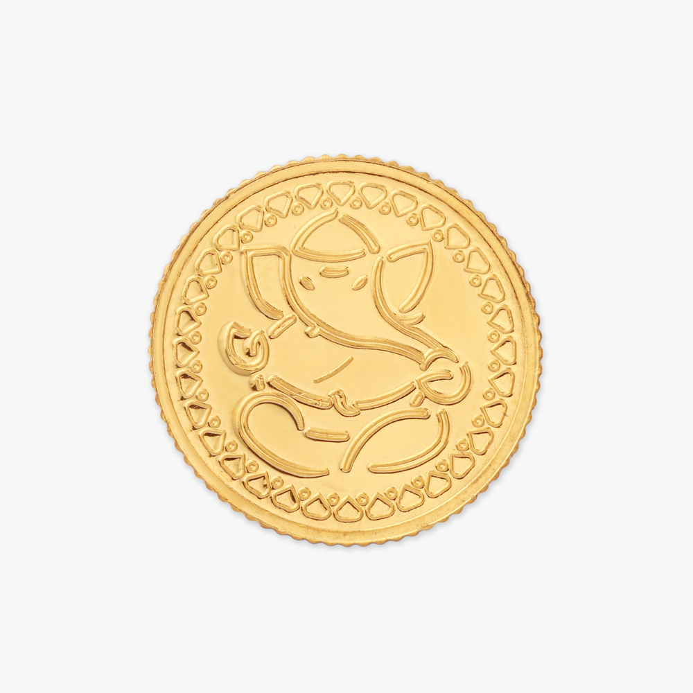 8 gram 24 Karat Gold Coin with Ganesha Motif