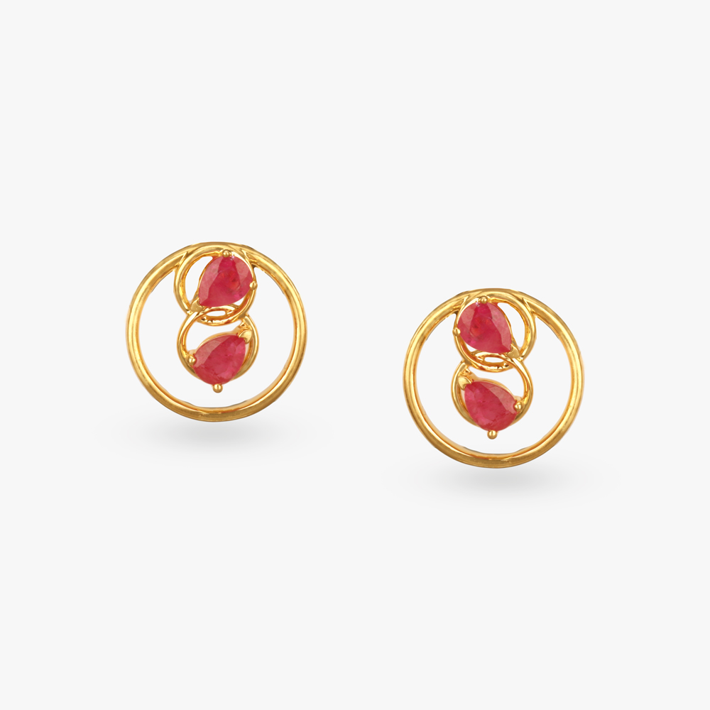 Eternal Loops Gold Stud Earrings