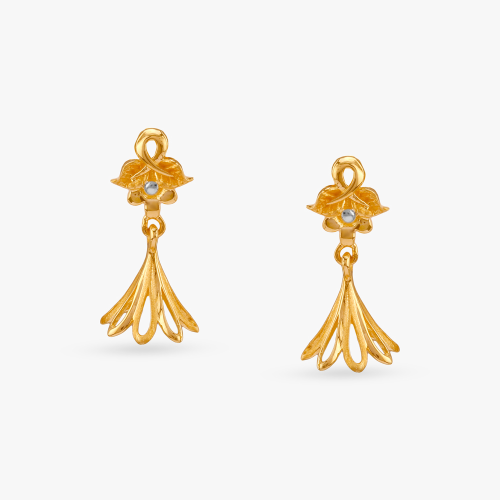 Lustrous Lily Gold Jhumka Earrings
