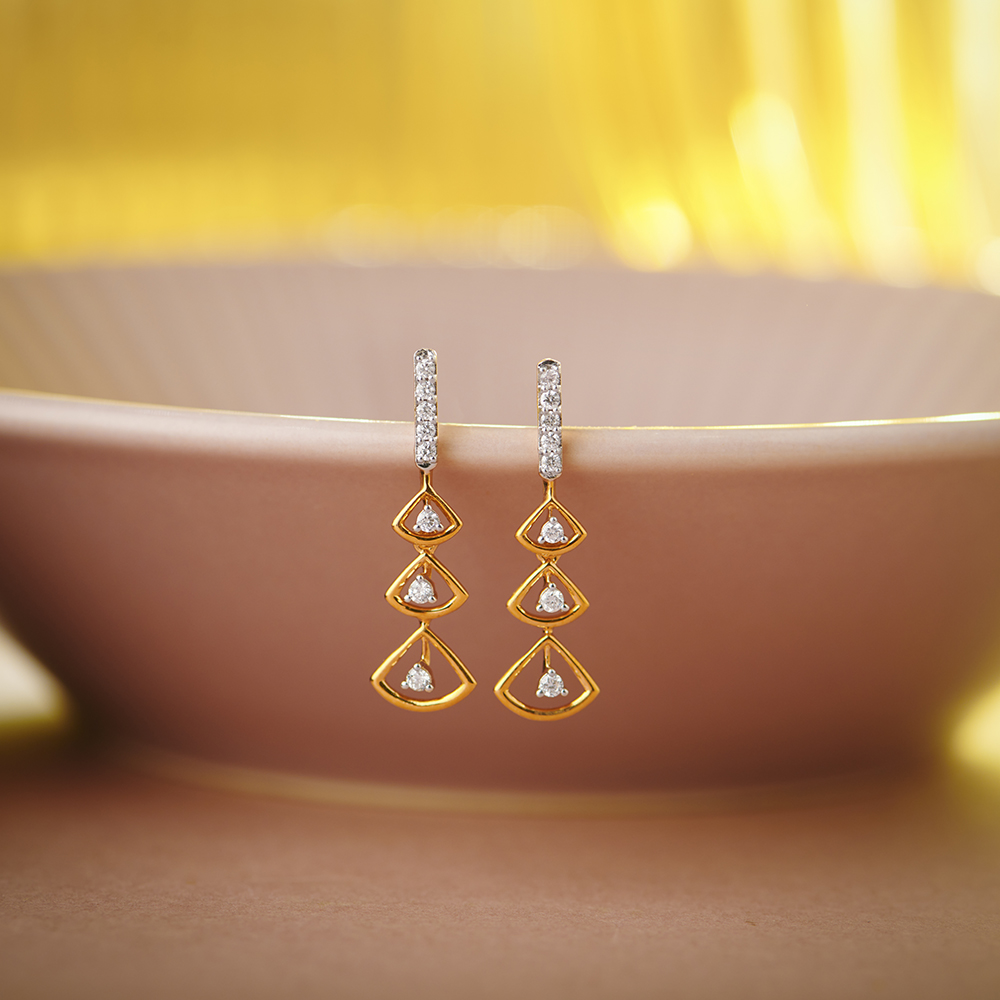 Prism Drape Diamond Drop Earrings