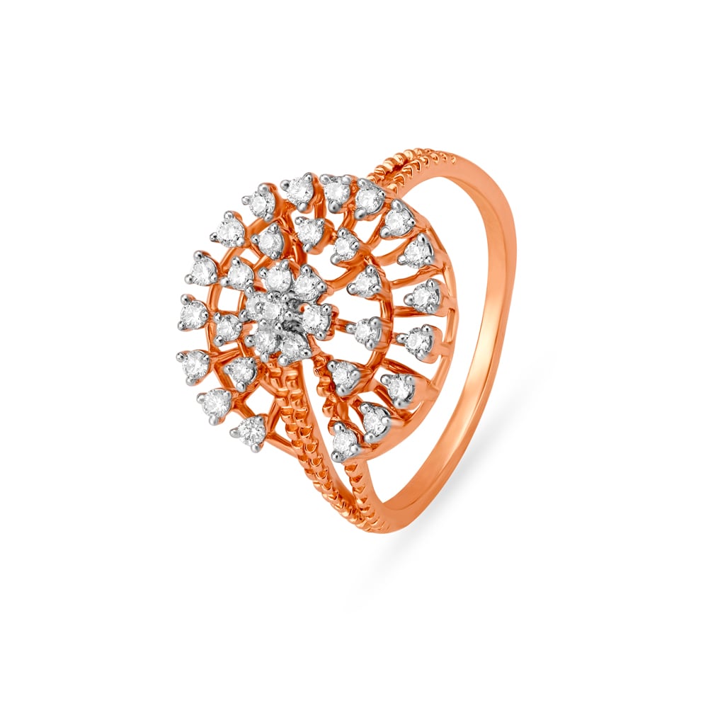 Sunburst Crown Diamond Ring