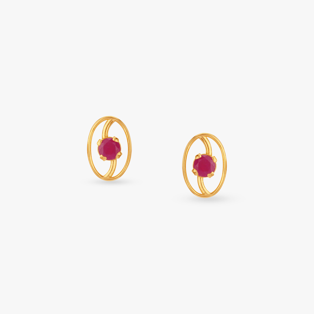 Minimal Oval Stud Earrings