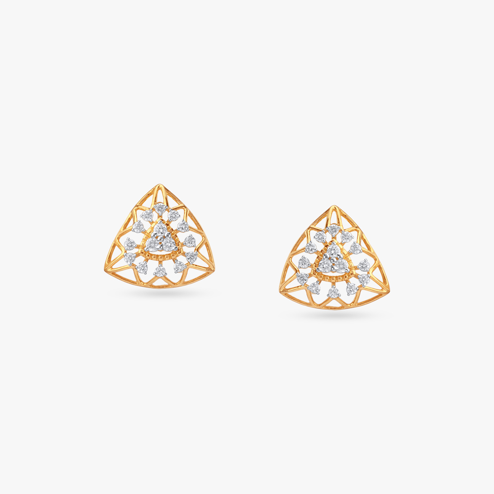 Lively Prism Diamond Stud Earrings