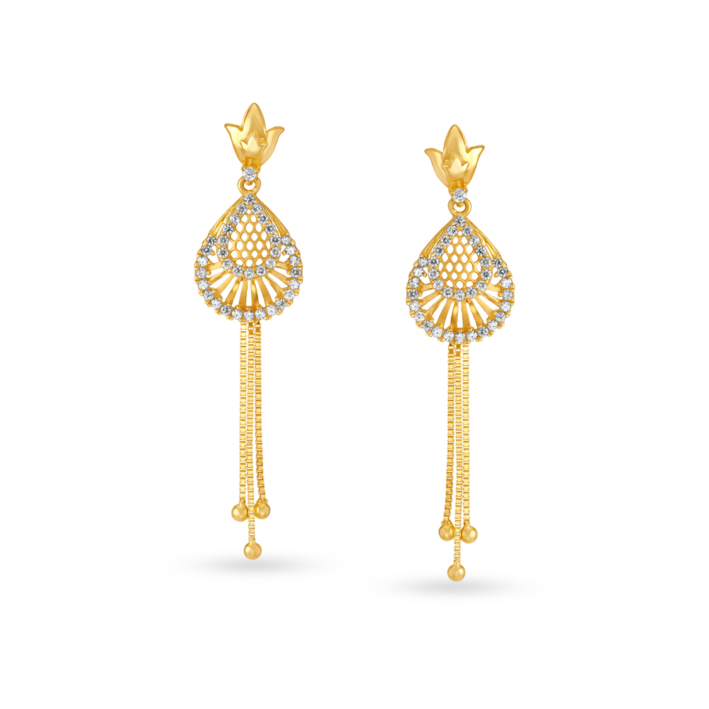 Graceful Gold Drop Earrings