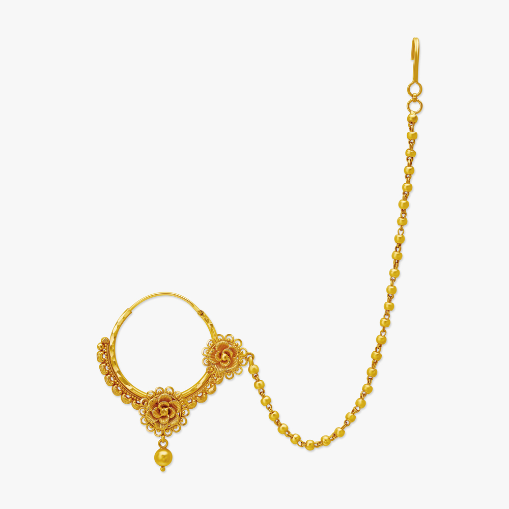 Fancy Gold Nose Pin for the Indian Bride