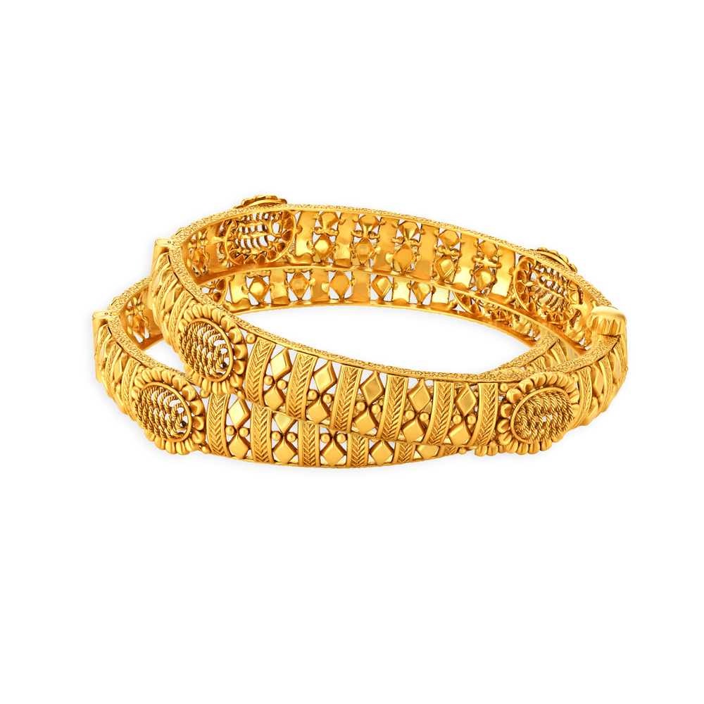 Spectacular Rawa Work Gold Bangle