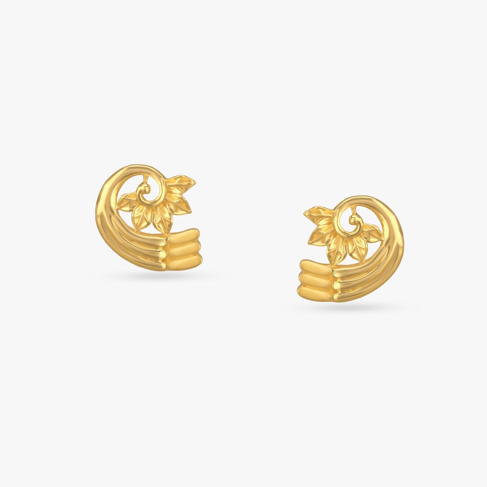 Elegance Swirl Gold Stud Earrings
