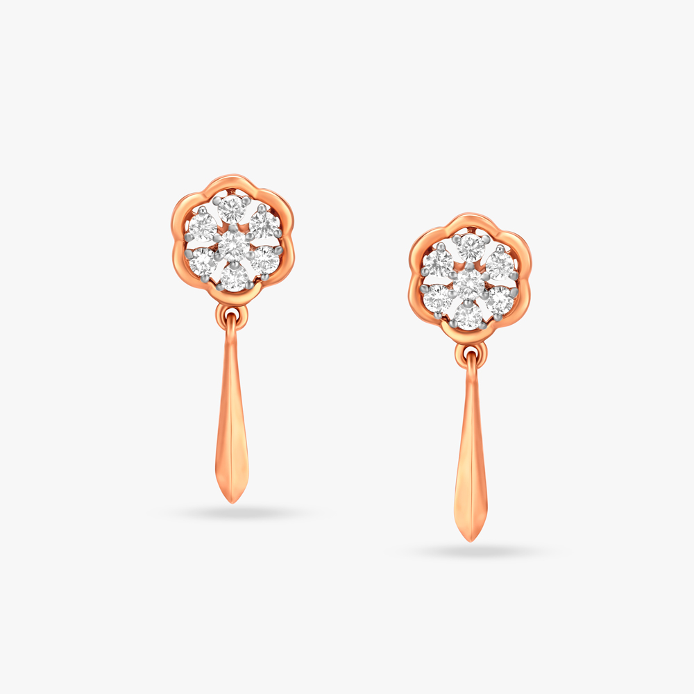 Stately Diamond Drop Earrings
