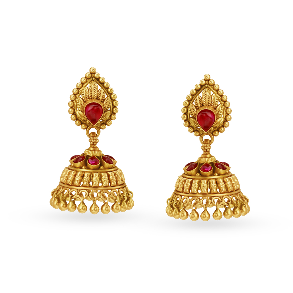 Exquisite Gold Antique Jhumkas