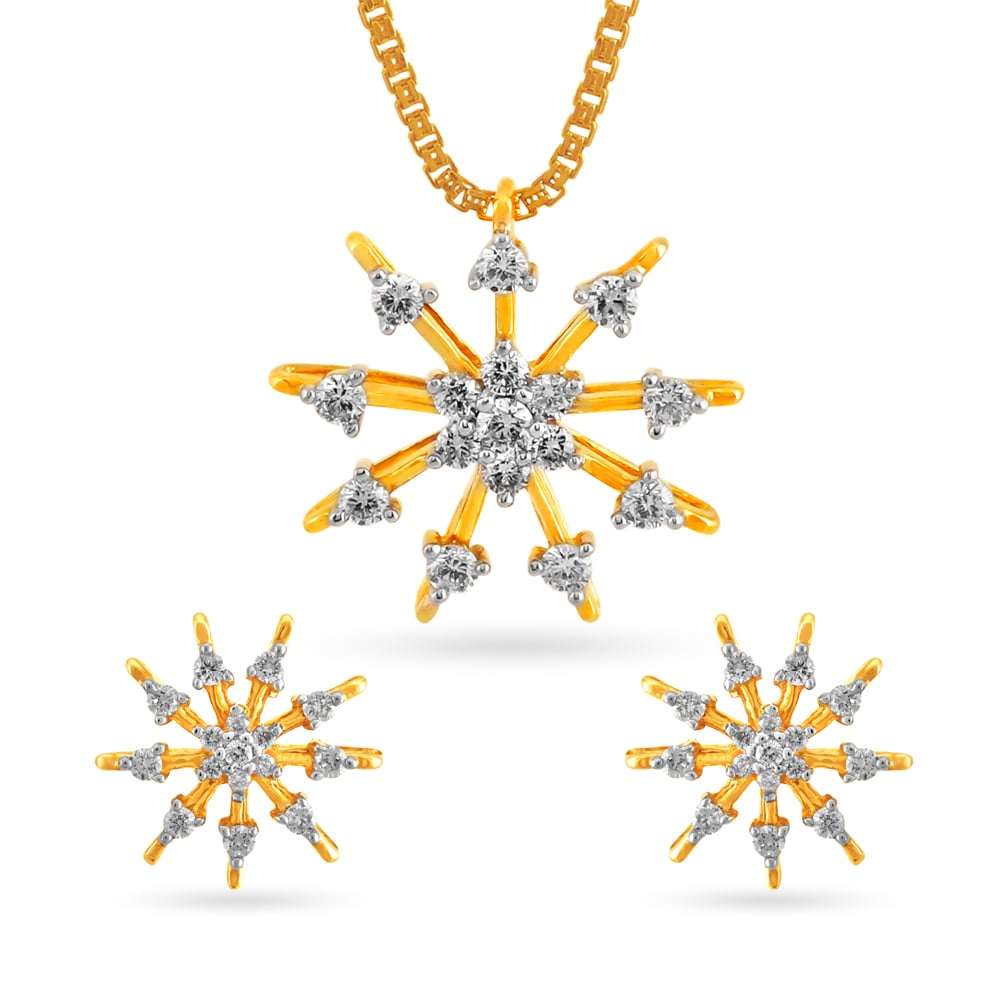 Sophia Diamond Pendant Earrings Set