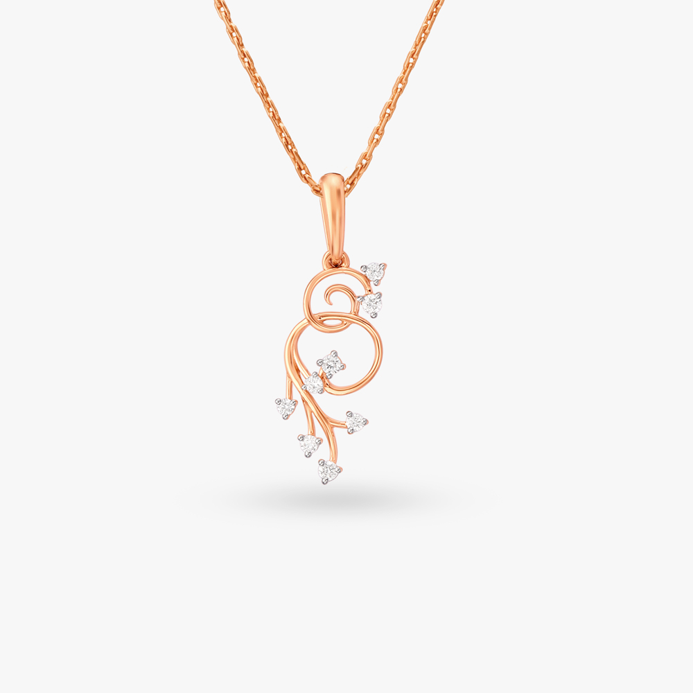 Vine Whirl Diamond Pendant