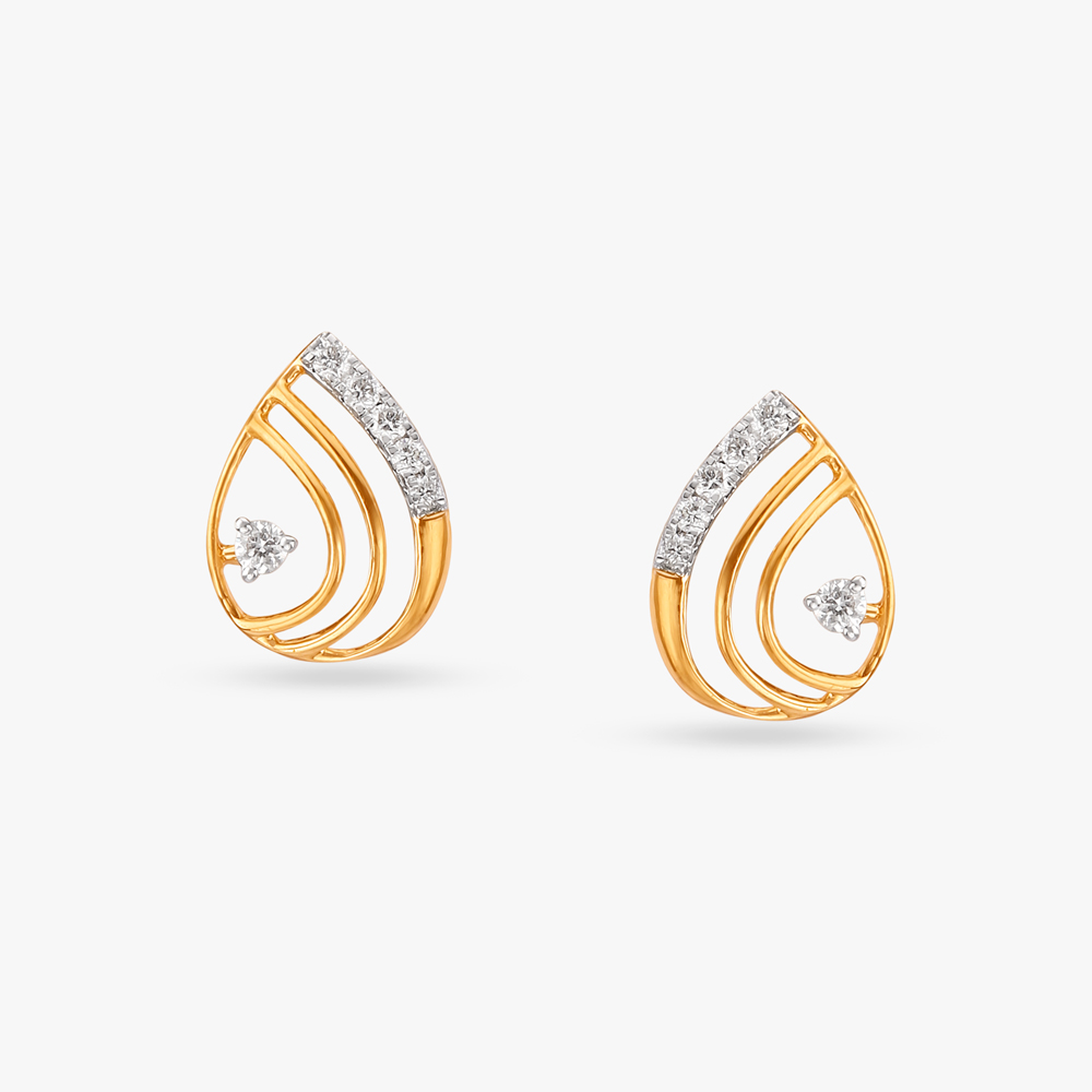 Elegant Clean Diamond Stud Earrings
