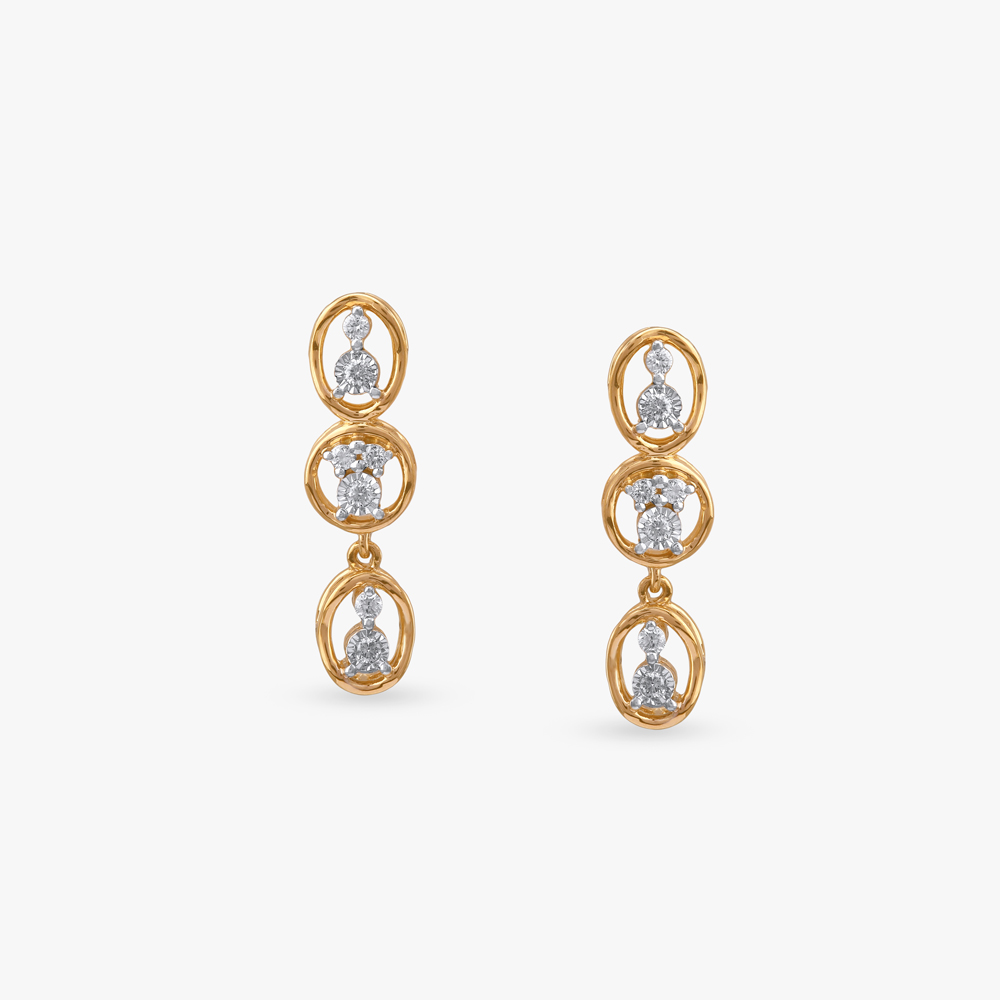 Geometric Radiance Diamond Drop Earrings