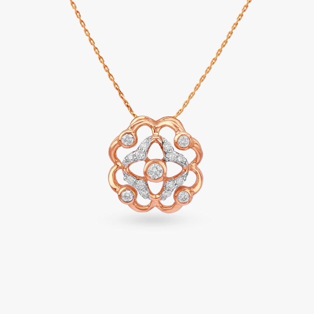 Vintage Bloom Diamond Pendant