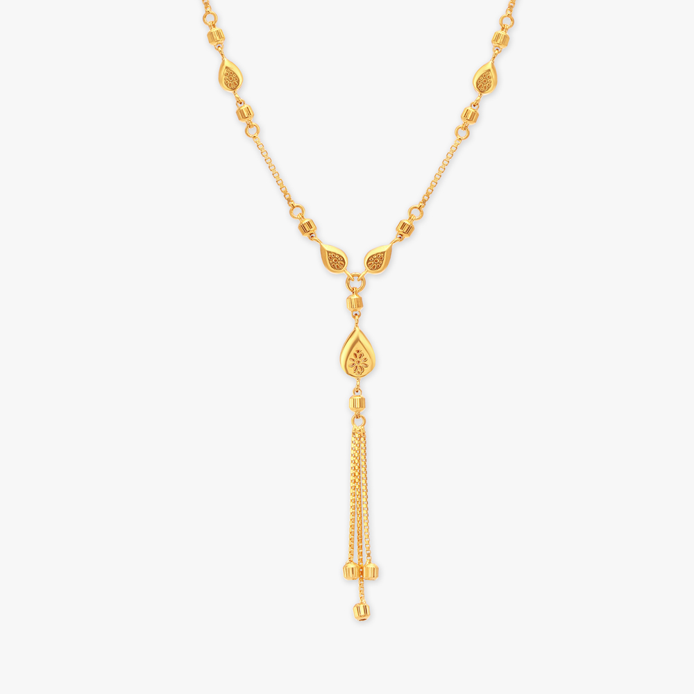 

Teardrop Gold Pendant with Chain