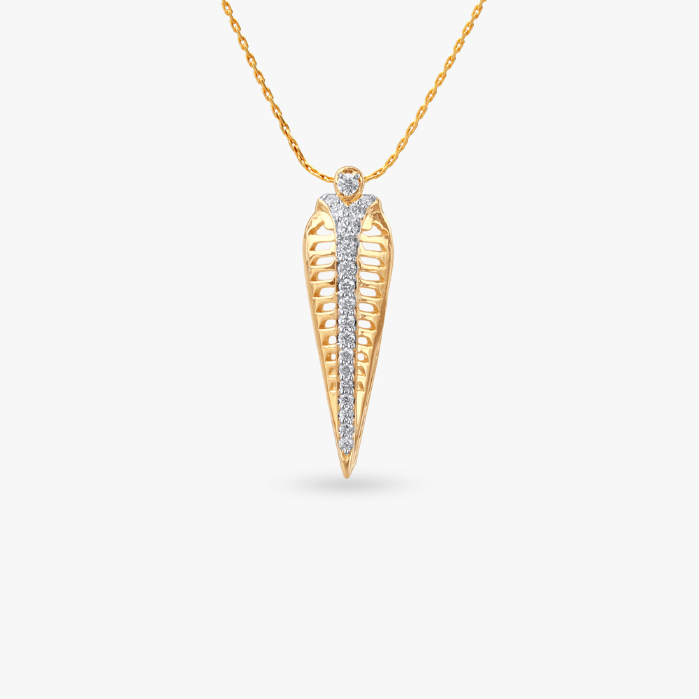 Artistic Leaf Diamond Pendant