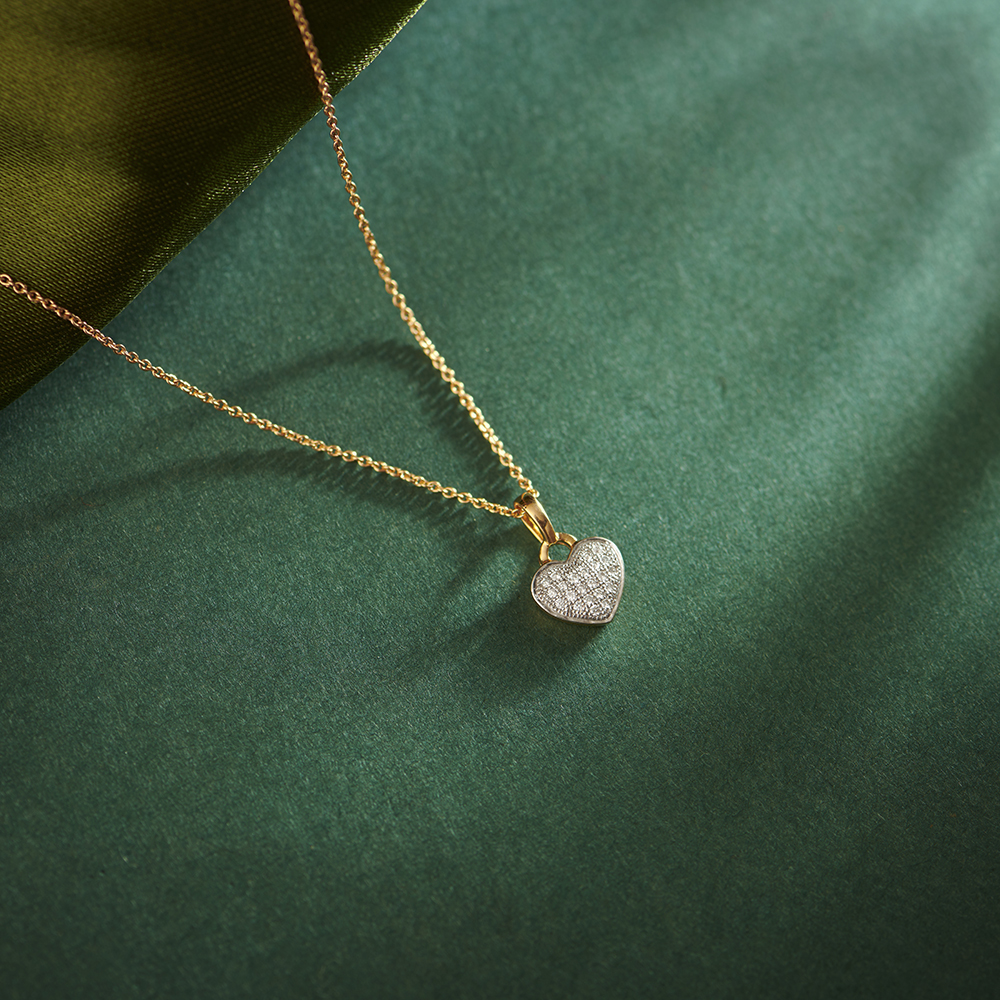 Chic Heartbeat Diamond Pendant with Chain