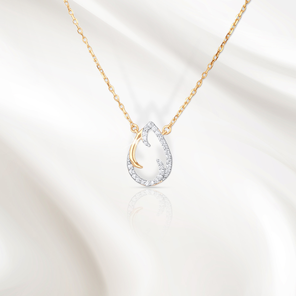 Whispering Flame Diamond Pendant with Chain