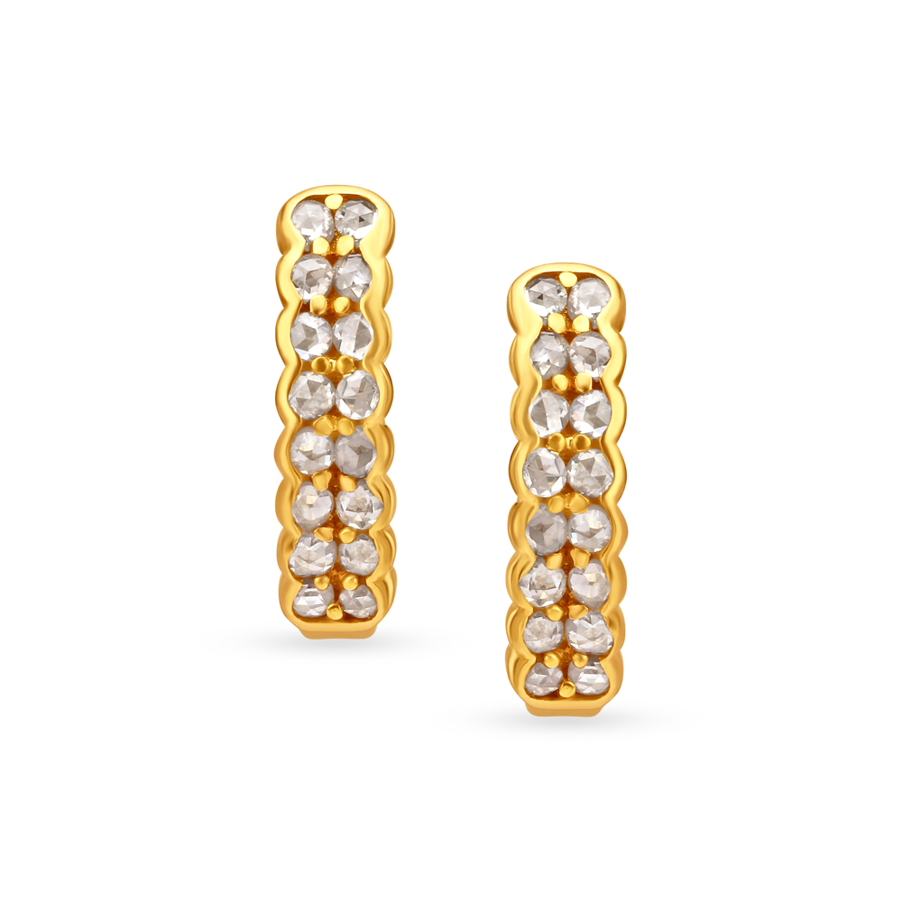 Selene Stone Gold Hoop Earrings