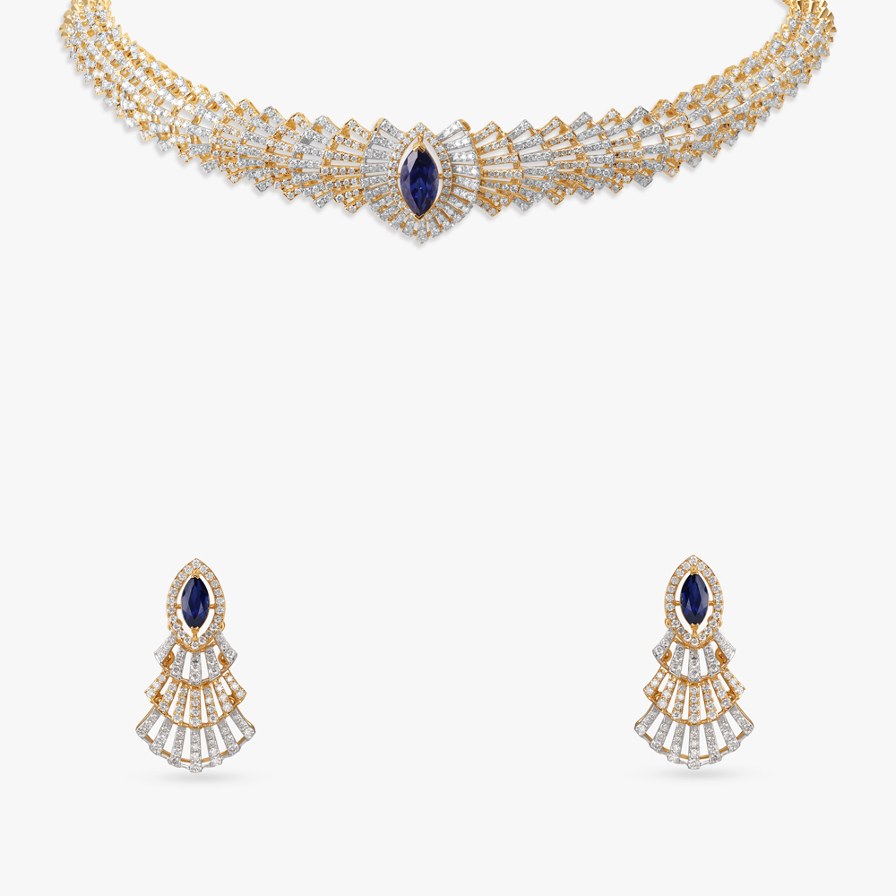 Majestic Midnight Diamond Necklace Set