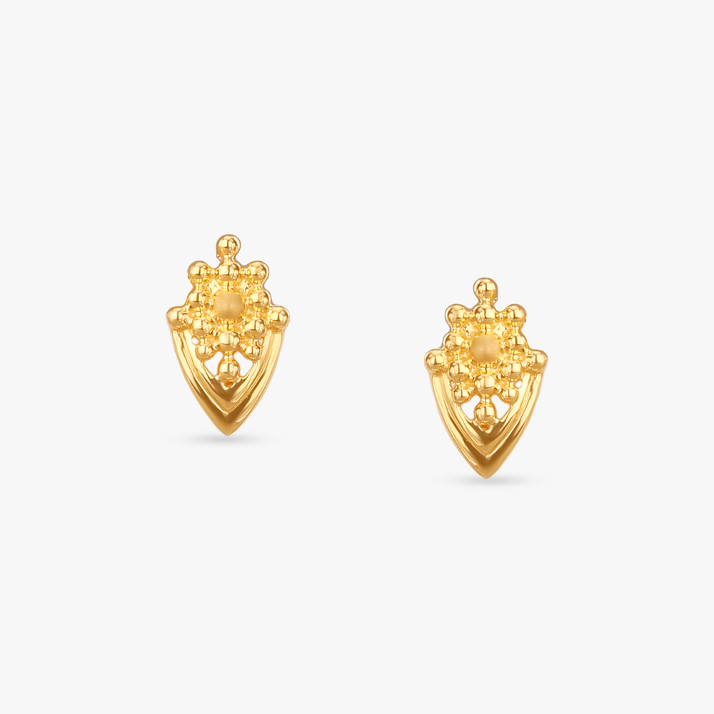 Tiny Heritage Gold Stud Earrings for Kids