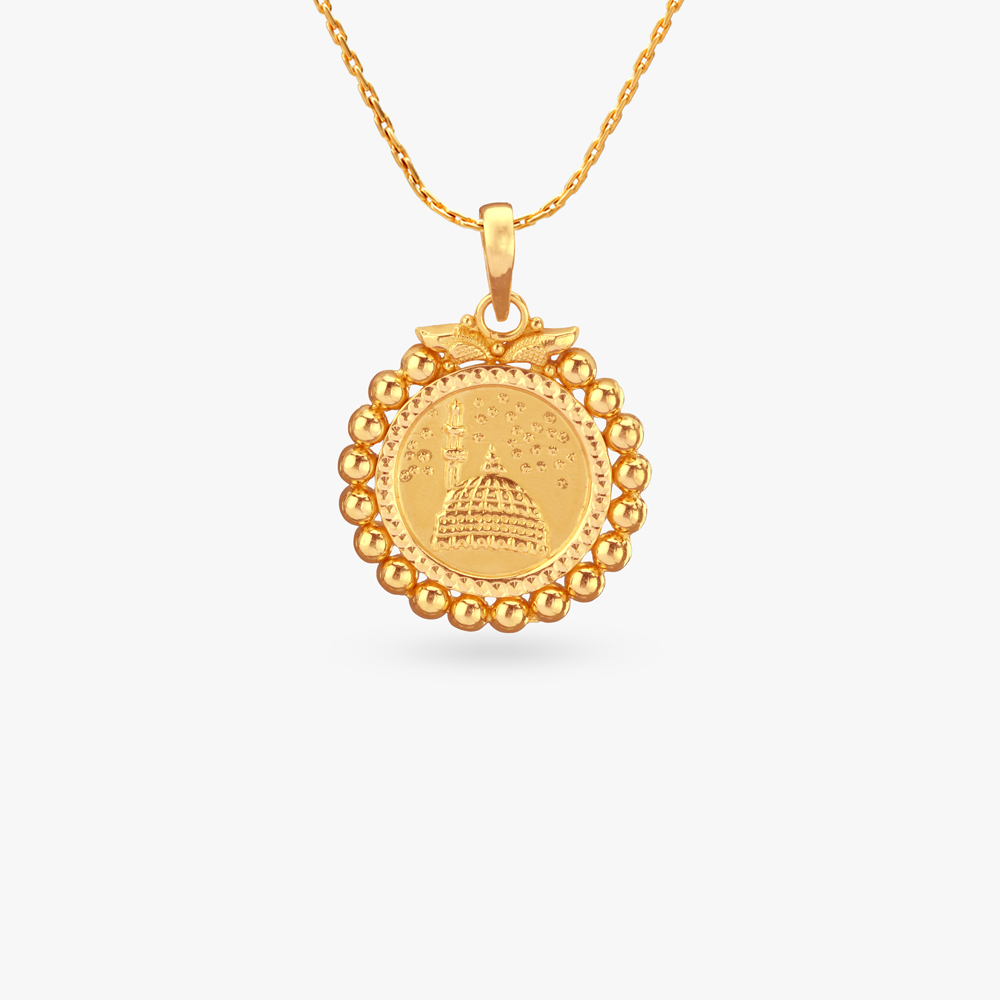 Dome Pearl Gold Pendant