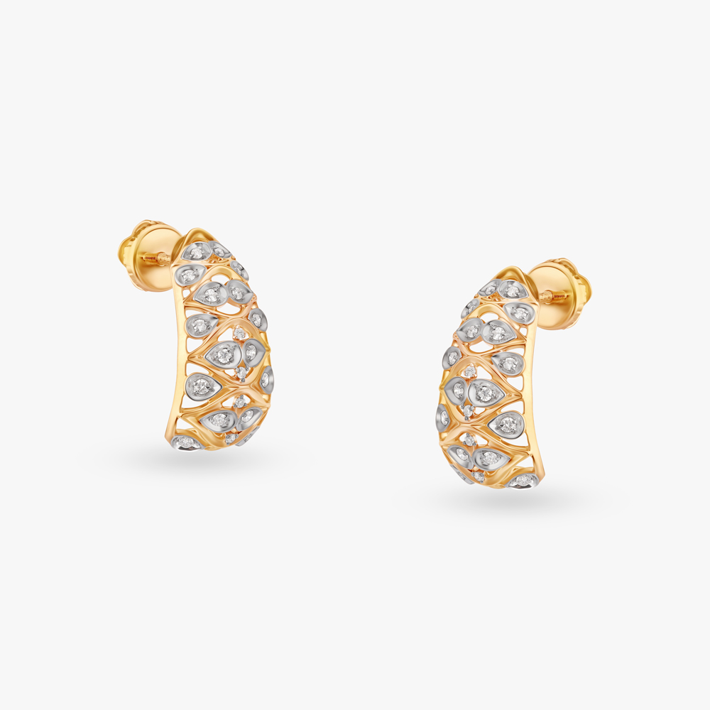 Graceful Enchantment Diamond Hoop Earrings
