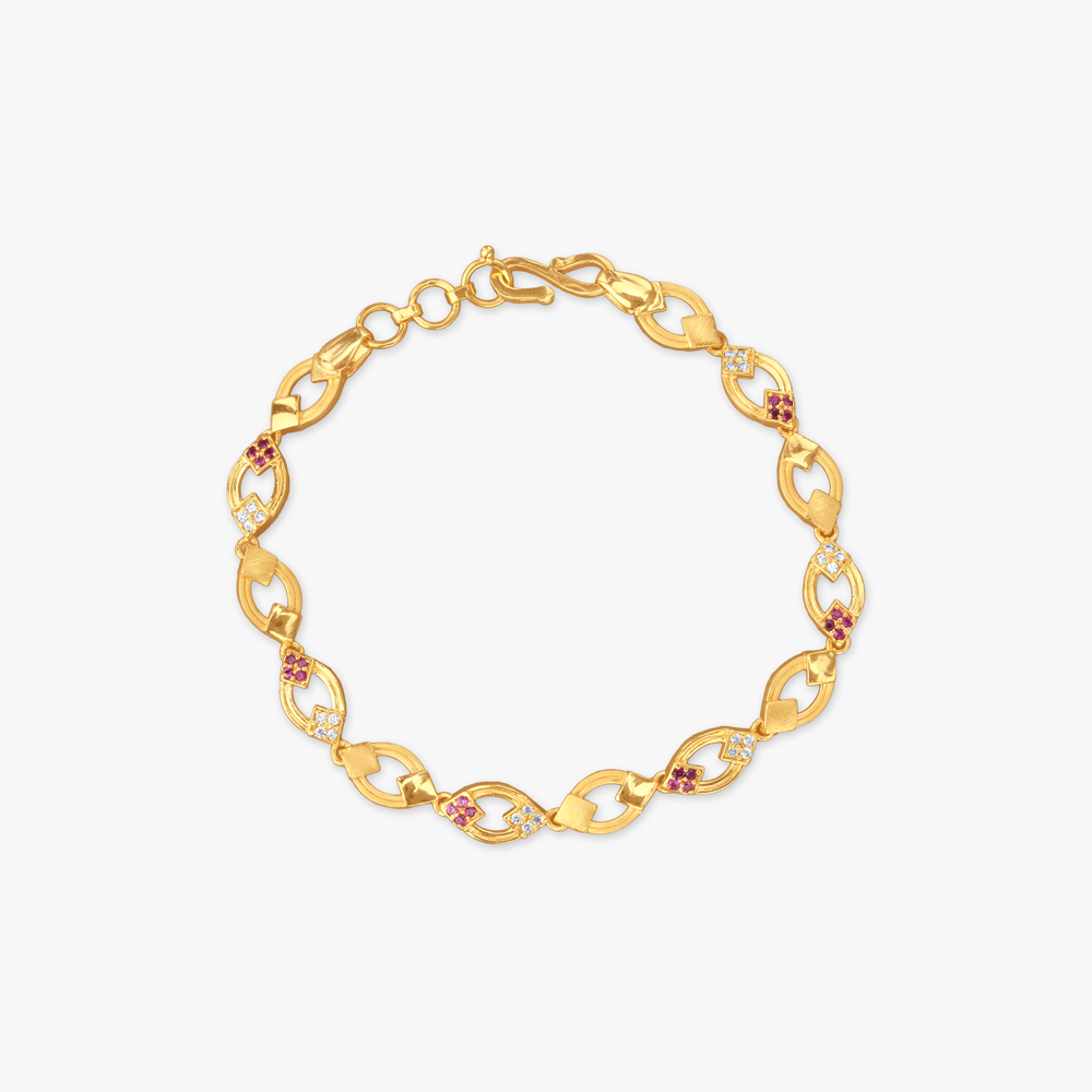 Carved Shine Gold Bracelet