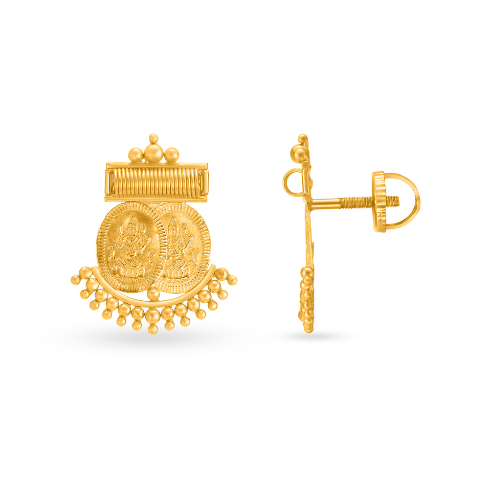 

Enchanting Gold Coin Stud Earrings