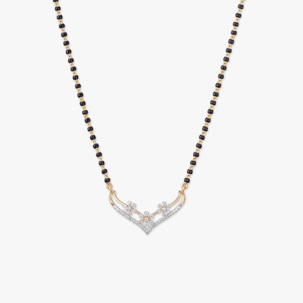 Delicate Flower Diamond Mangalsutra