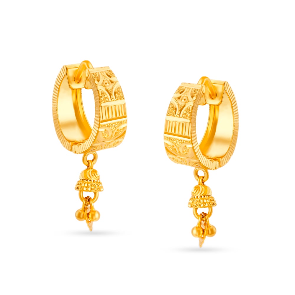 Traditional Radiant Gold Hoop Bali Earrings
