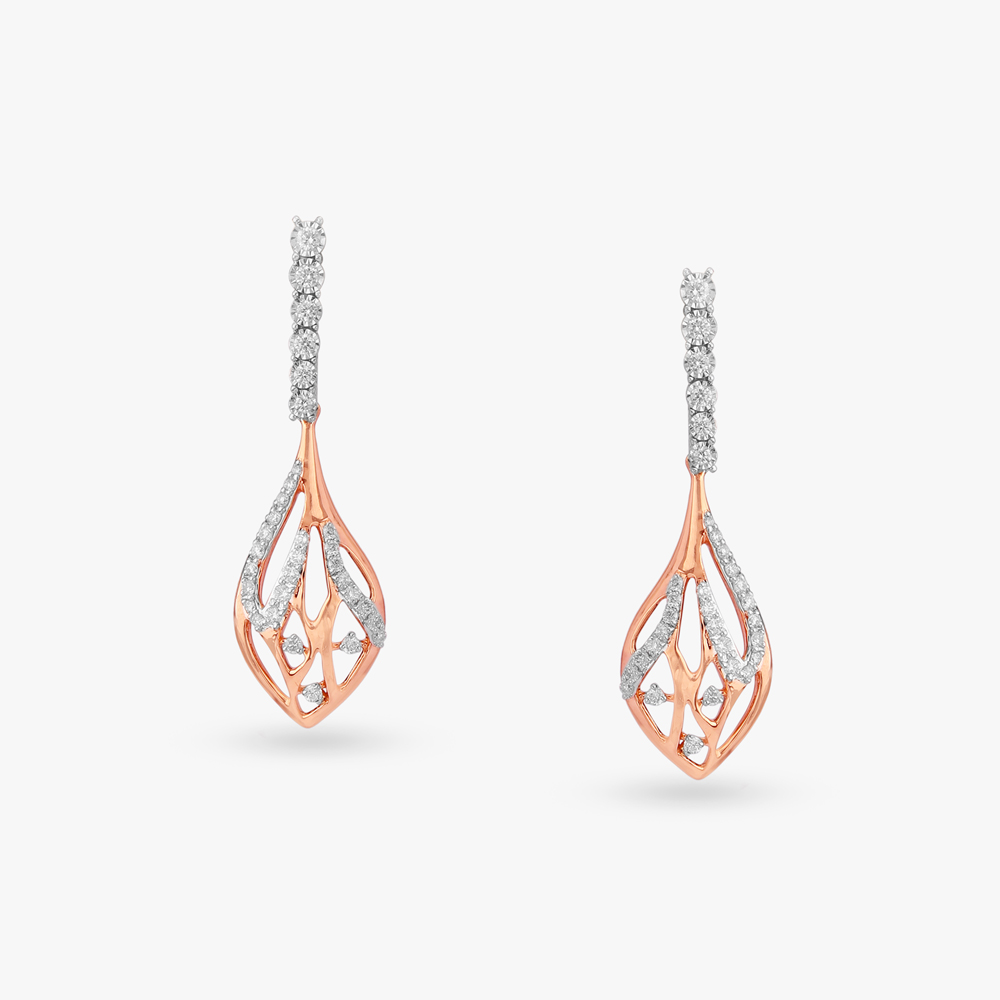 Contemporary Diamond Drop Earrings