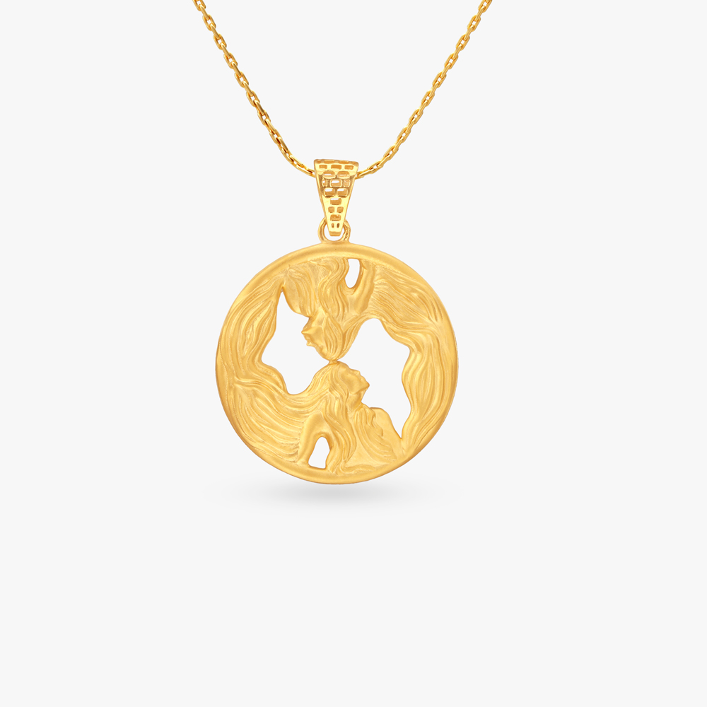 Gemini Zodiac Gold Pendant