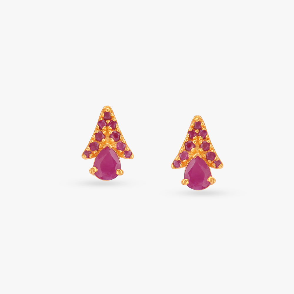 Playful Ethnic Ruby Stud Earrings