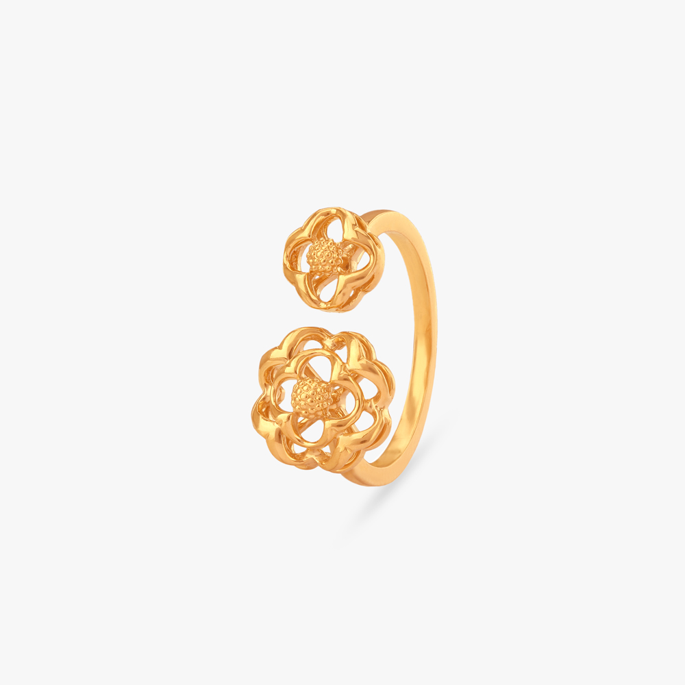 Twin Flower Gold Ring
