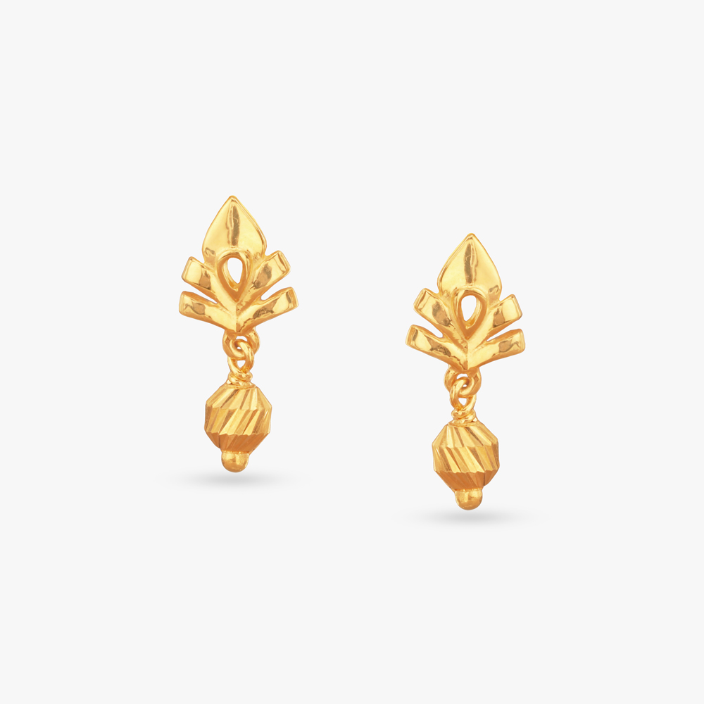 Mini Orb Gold Drop Earrings