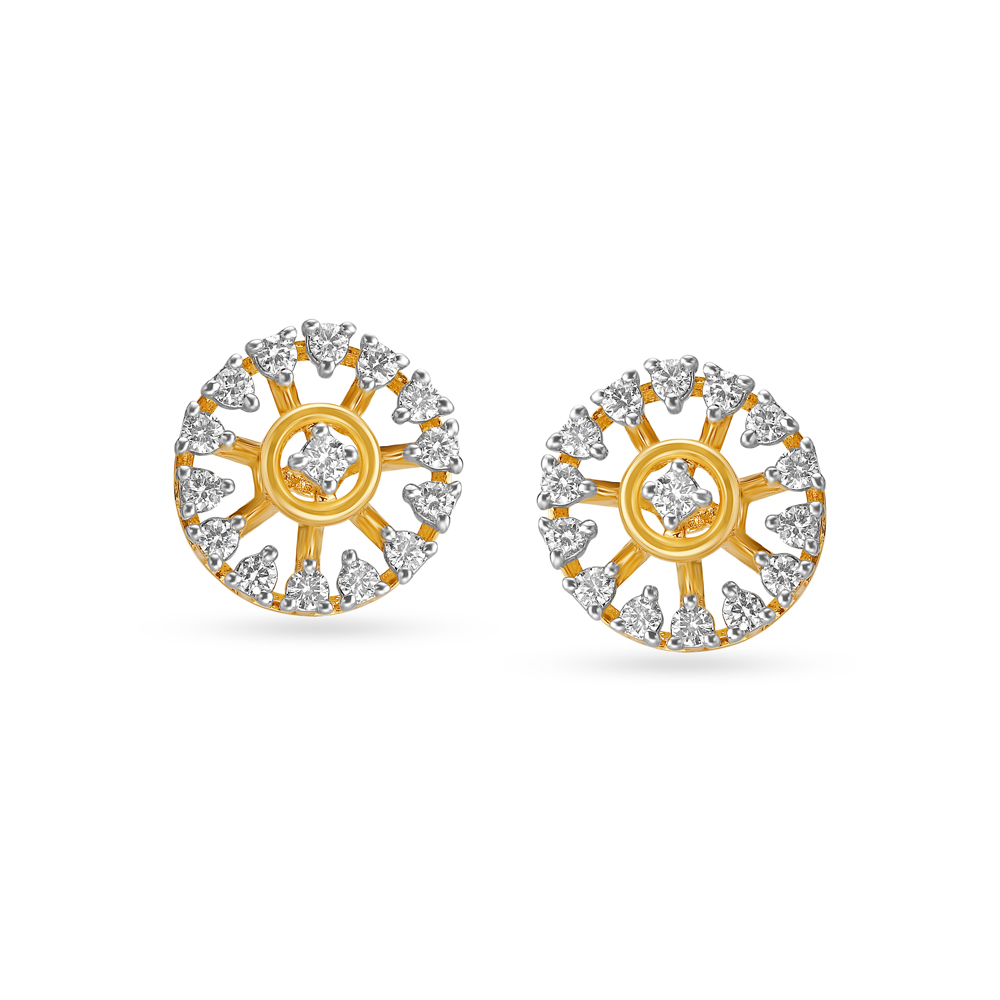 Crown Glow Diamond Stud Earrings