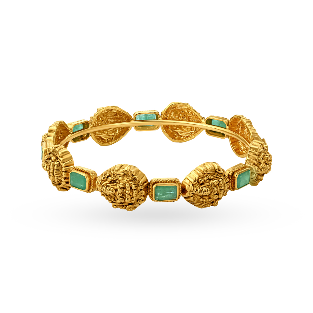

Breathtaking Emerald Gold Bangle